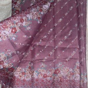 Pure Silk Saree in Mauve Floral